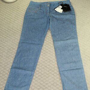 NWT Dolce & Gabbana Women's Straight Leg Denim Light Blue Jeans Size 42 / US 14